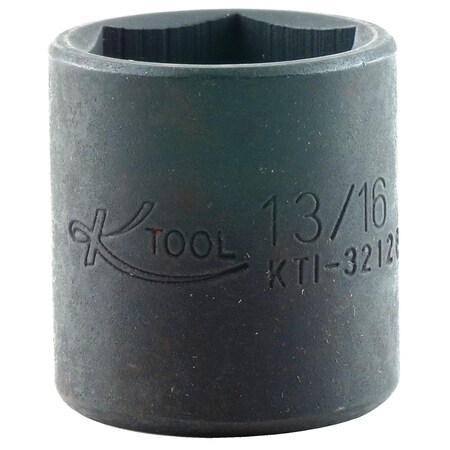 K-Tool International 3/8" Drive Impact Socket black oxide, Standard 6Pt, 3/8"Dr, 13/16 KTI-32126
